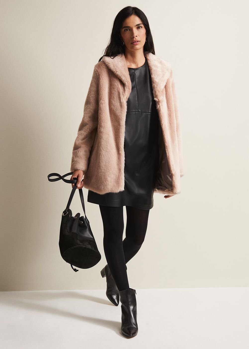 Meg Faux Fur Coat Luxe Pink