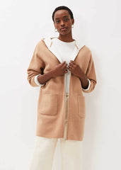 Jane Double Face Knit Coat Camel/Ivory