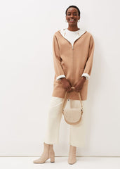 Jane Double Face Knit Coat Camel/Ivory
