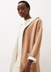 Jane Double Face Knit Coat Camel/Ivory