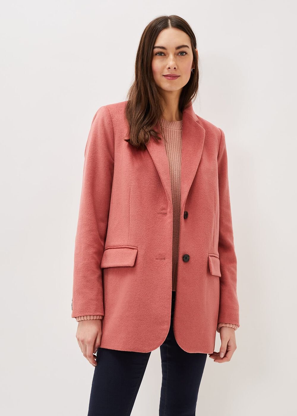 Amara Wool Coat Dark Coral