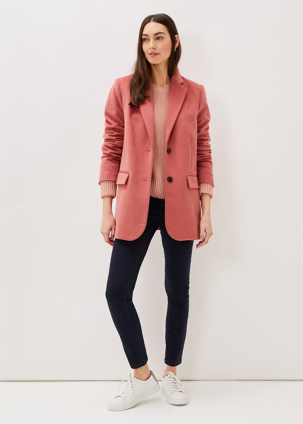 Amara Wool Coat Dark Coral