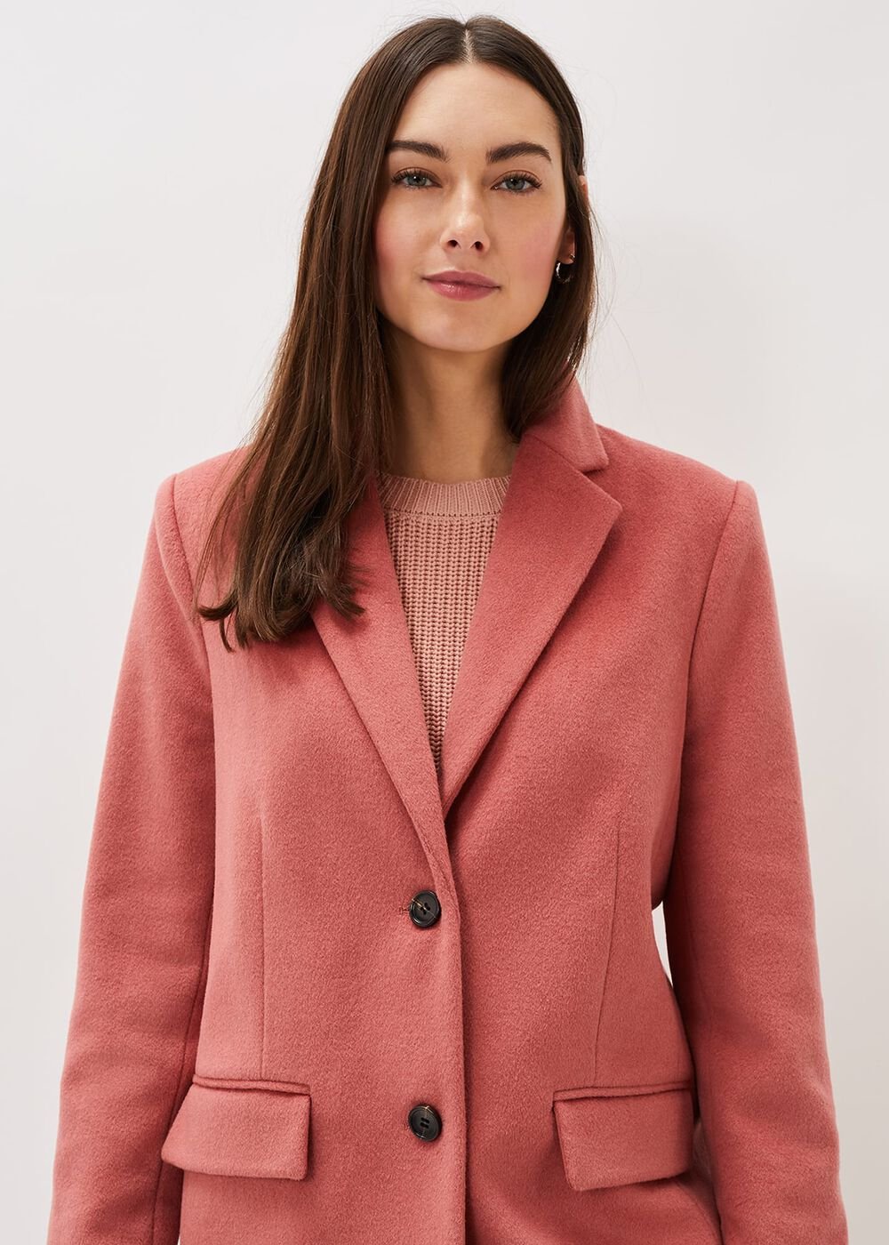 Amara Wool Coat Dark Coral