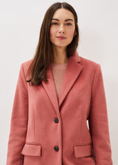 Amara Wool Coat Dark Coral