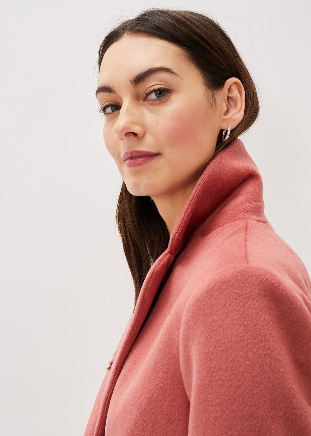 Amara Wool Coat Dark Coral