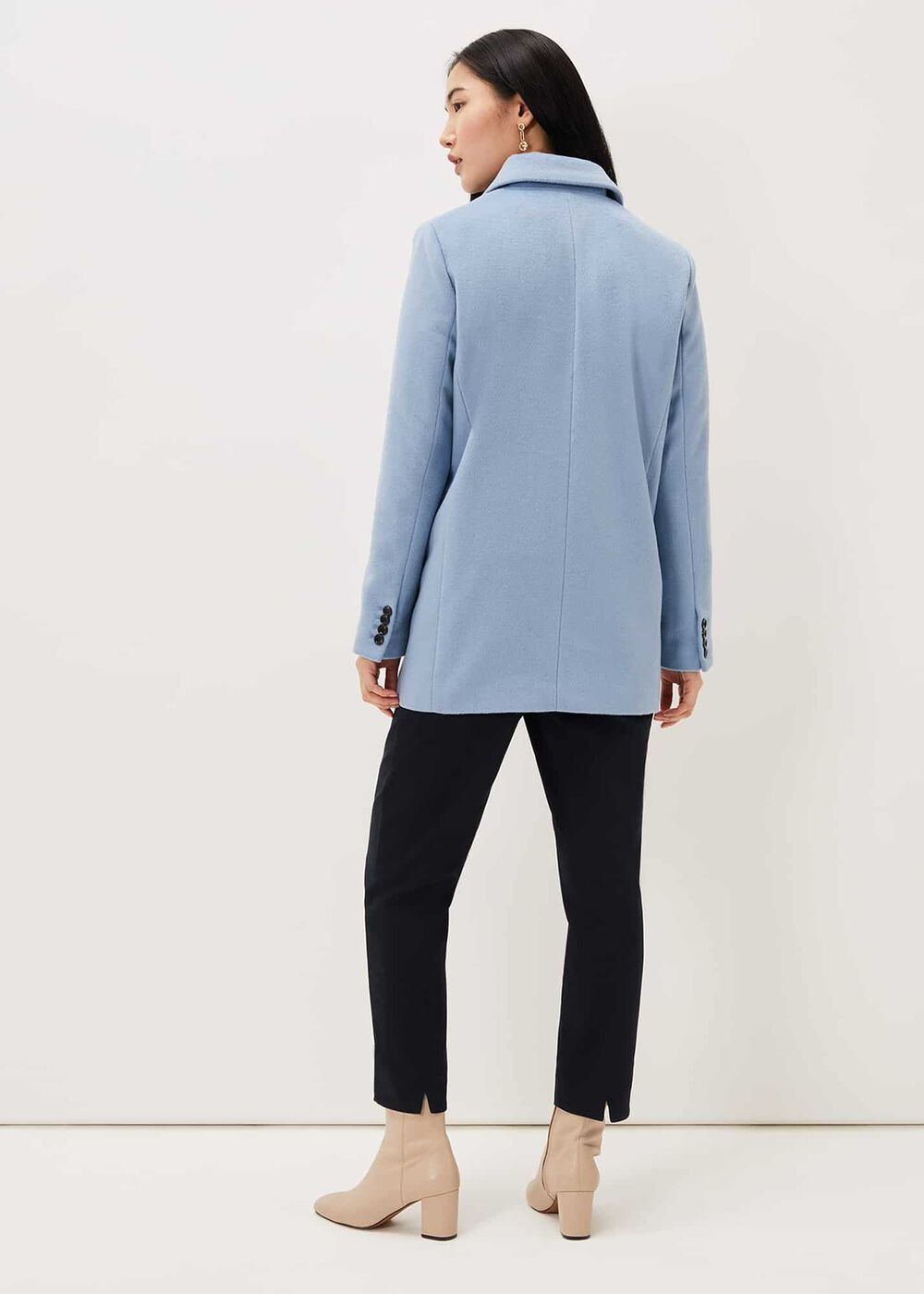 Amara Wool Coat Steel Blue