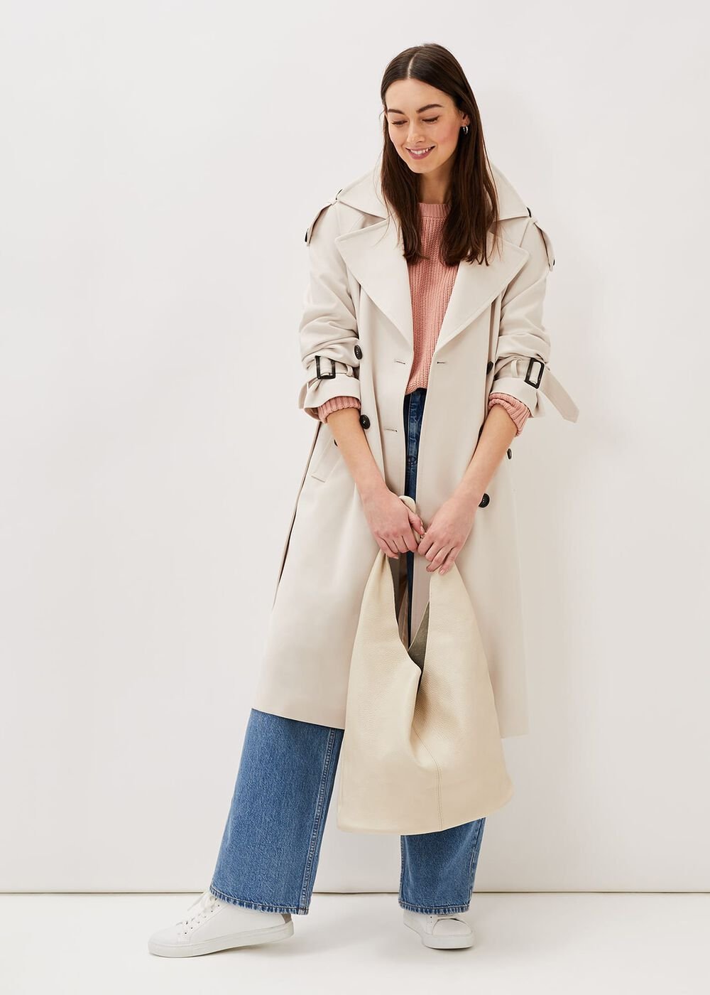Tegan Trench Coat Off White