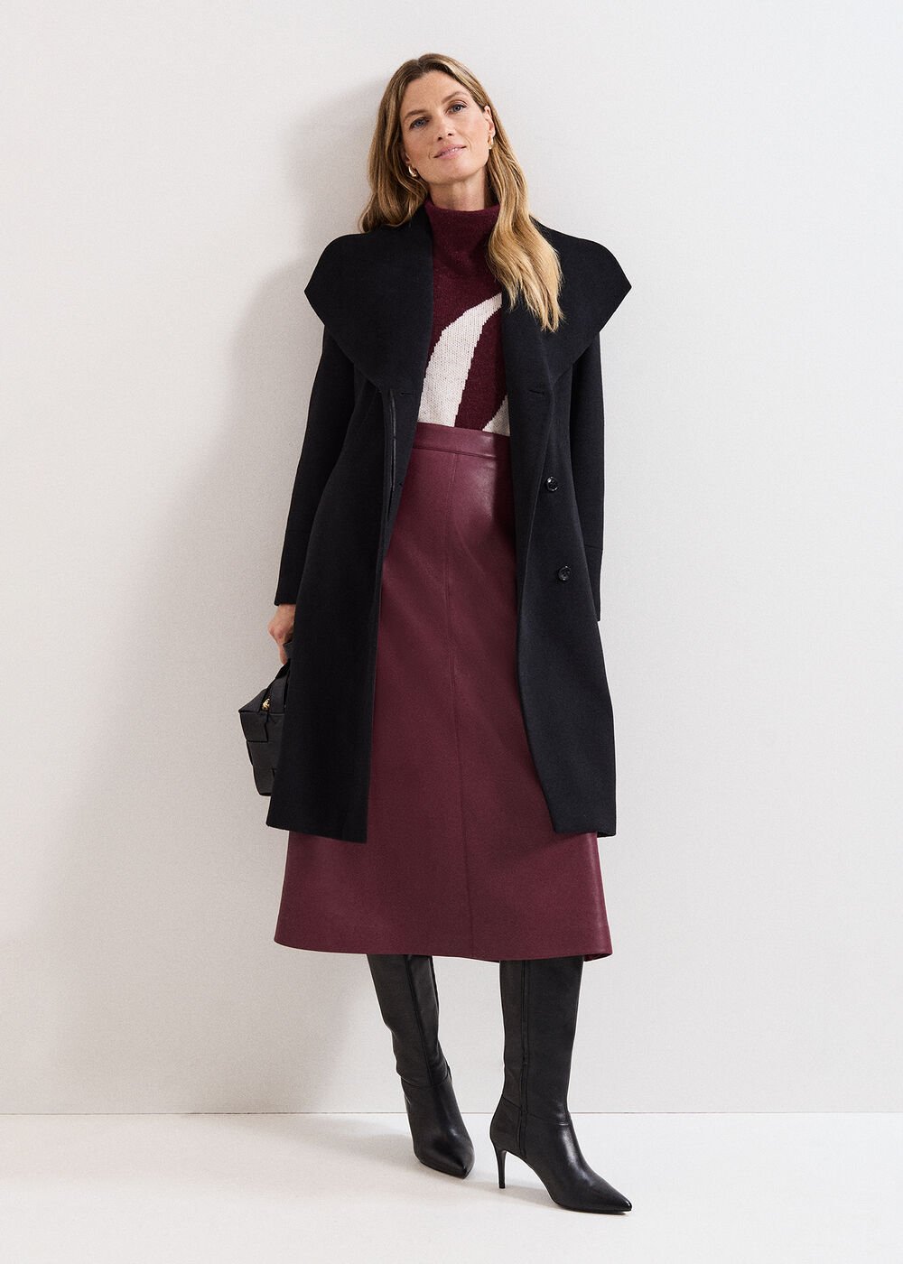 Nicci Wool Belted Coat Black