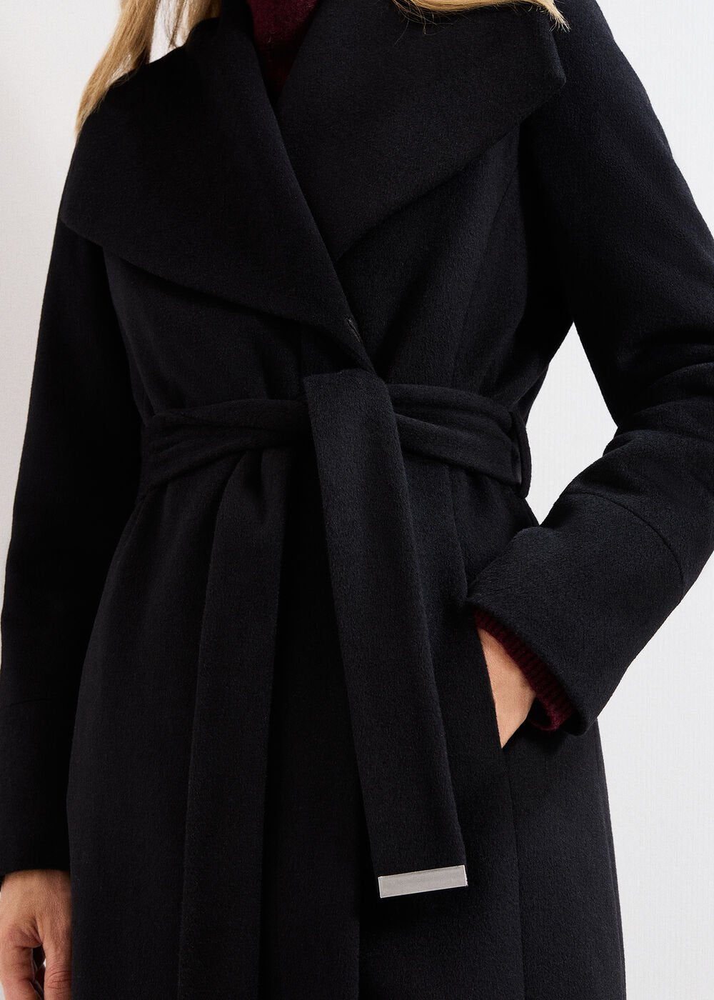 Nicci Wool Belted Coat Black