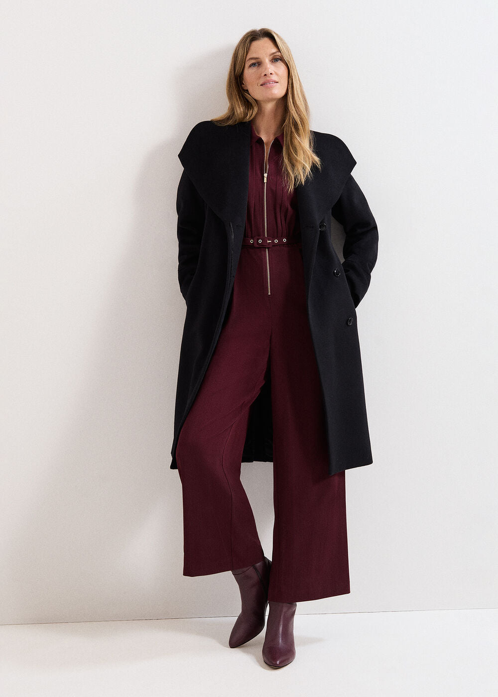 Nicci Wool Belted Coat Black