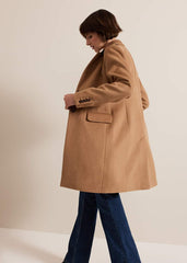 Lydia Blue Wool Smart Coat Camel