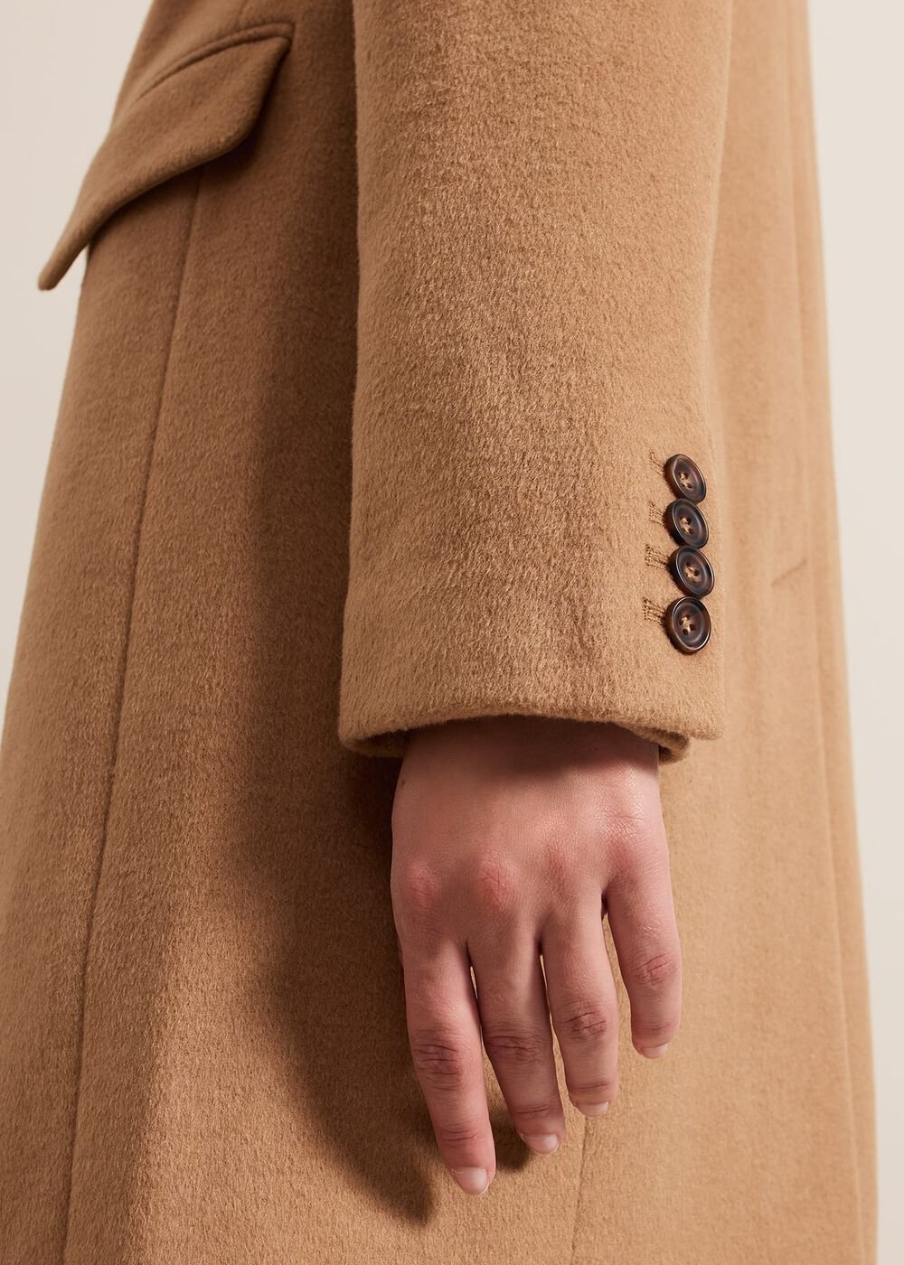 Lydia Blue Wool Smart Coat Camel