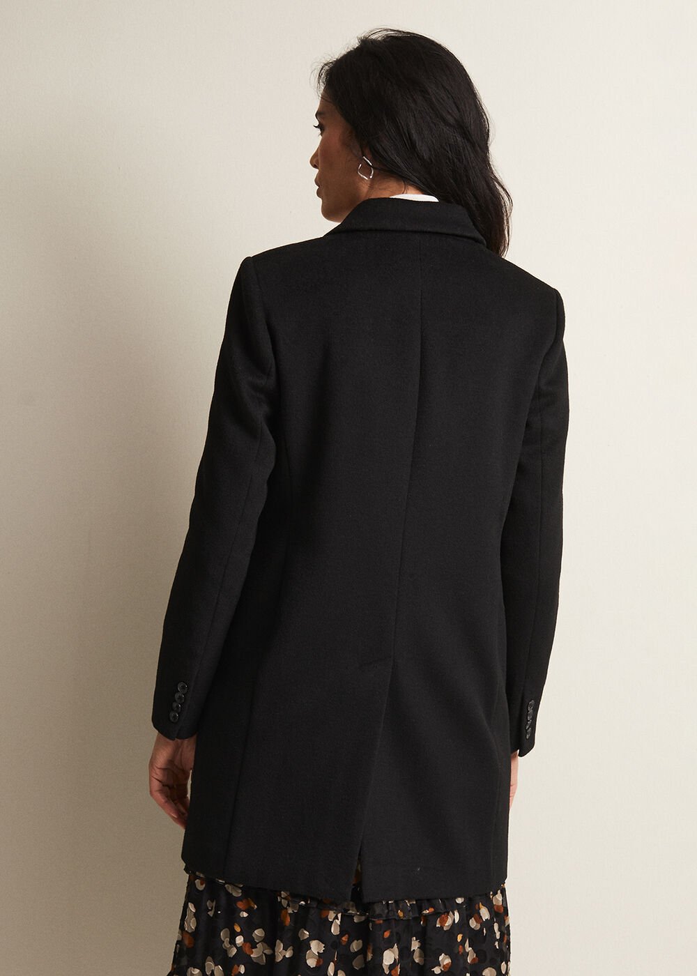 Lydia Blue Wool Smart Coat Black
