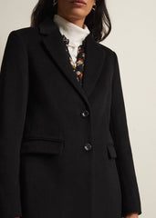 Lydia Blue Wool Smart Coat Black