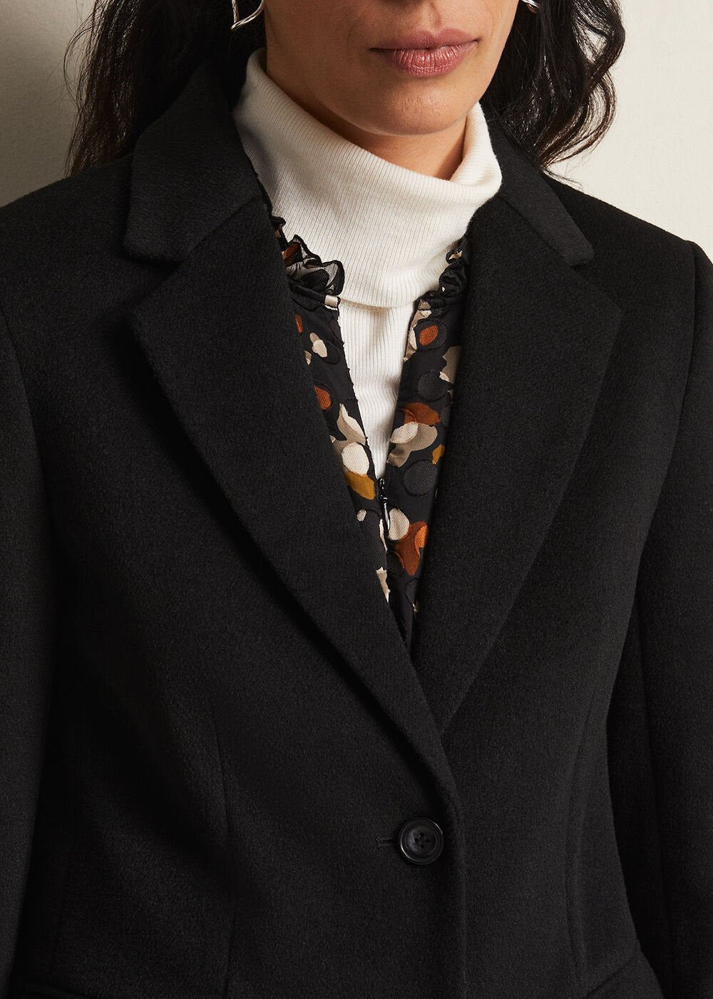 Lydia Blue Wool Smart Coat Black