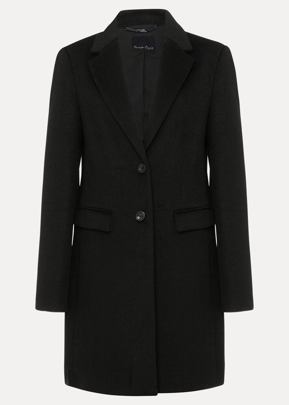 Lydia Blue Wool Smart Coat Black