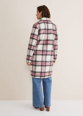Catriona Checked Coat Multi/Pink