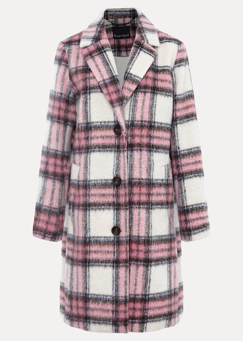 Catriona Checked Coat Multi/Pink