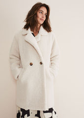 Libbie Longline Teddy Coat Ivory
