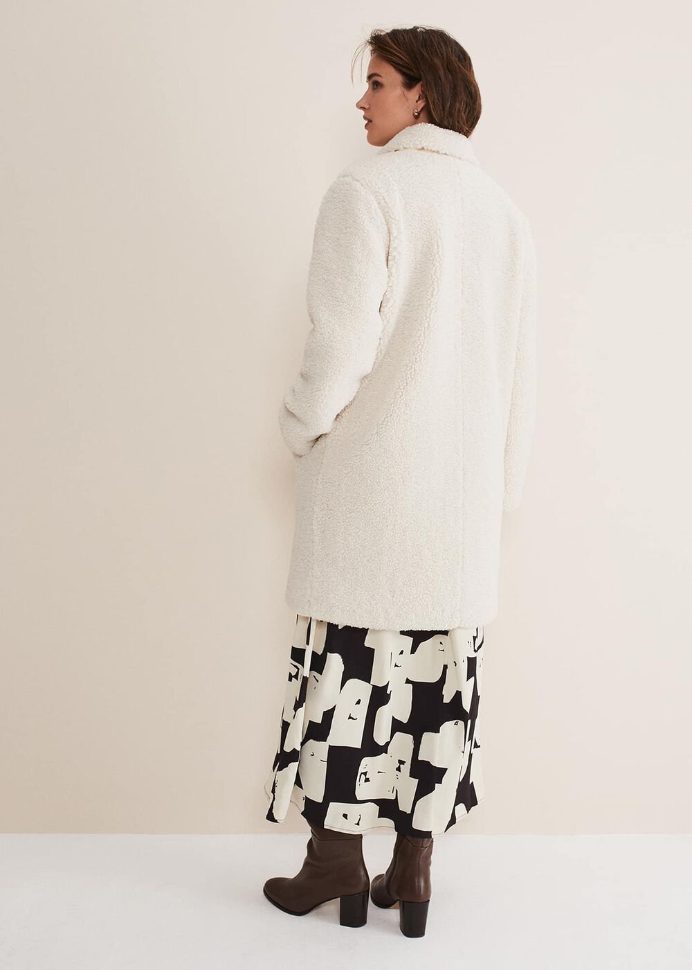 Libbie Longline Teddy Coat Ivory