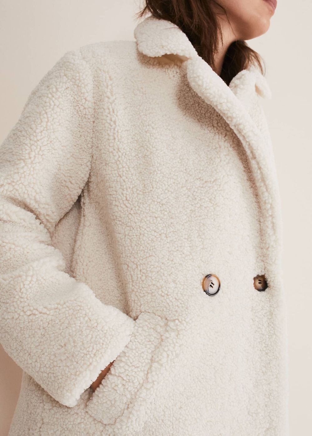 Libbie Longline Teddy Coat Ivory