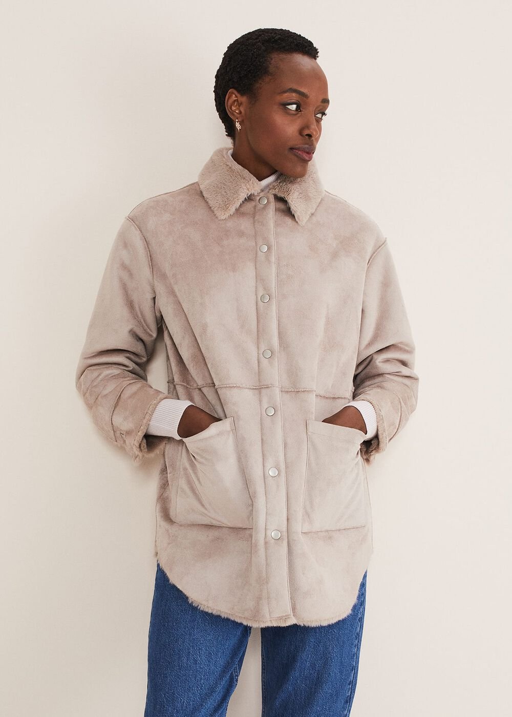 Heidi Reversible Shacket Mink