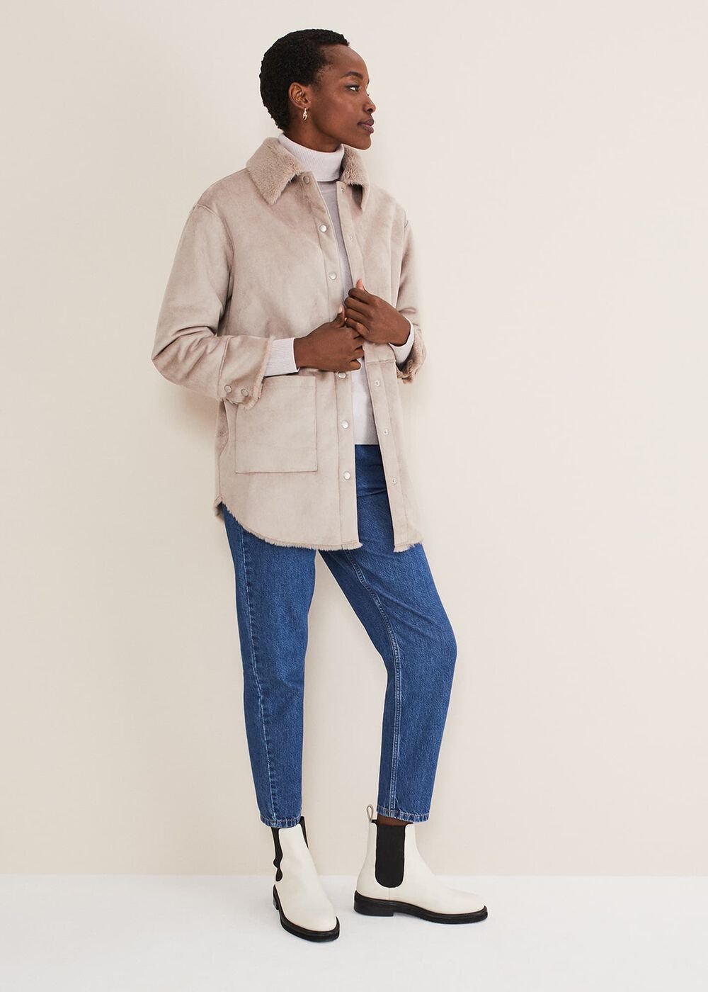 Heidi Reversible Shacket Mink
