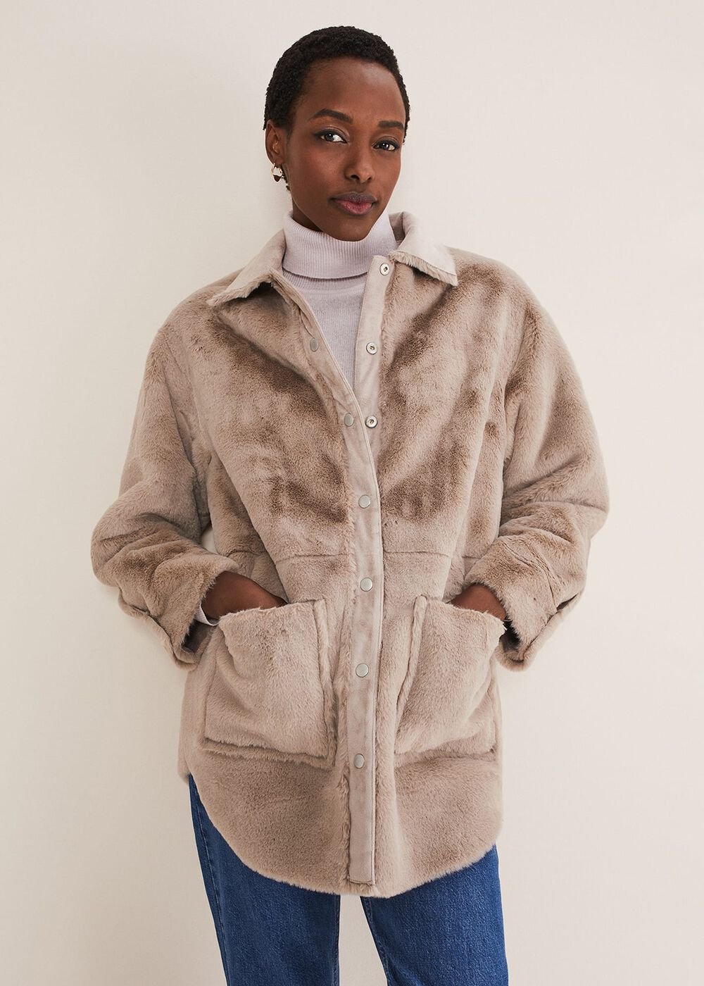 Heidi Reversible Shacket Mink