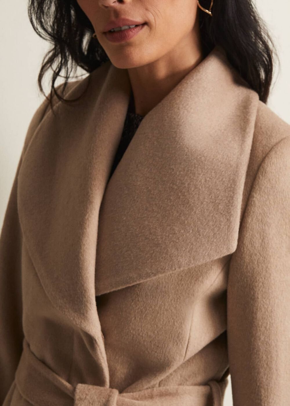 Nicci Wool Belted Coat Camel