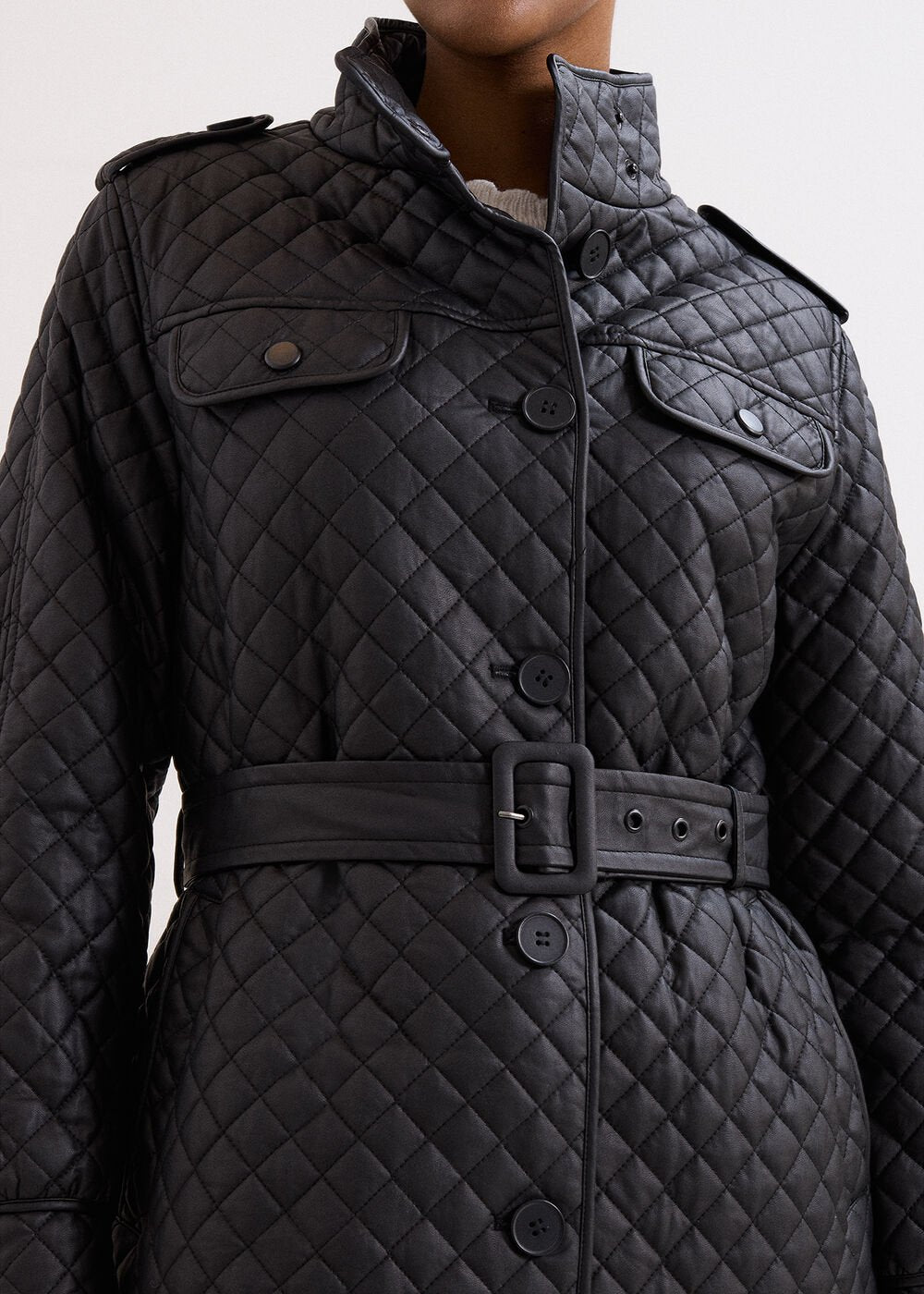 Erna Pu Coat Black