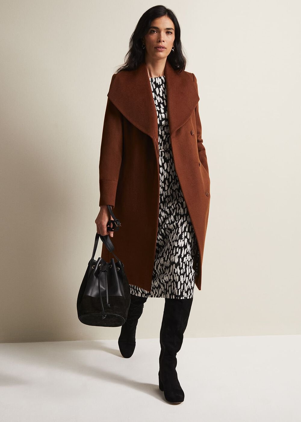 Nicci Wool Belted Coat Tan