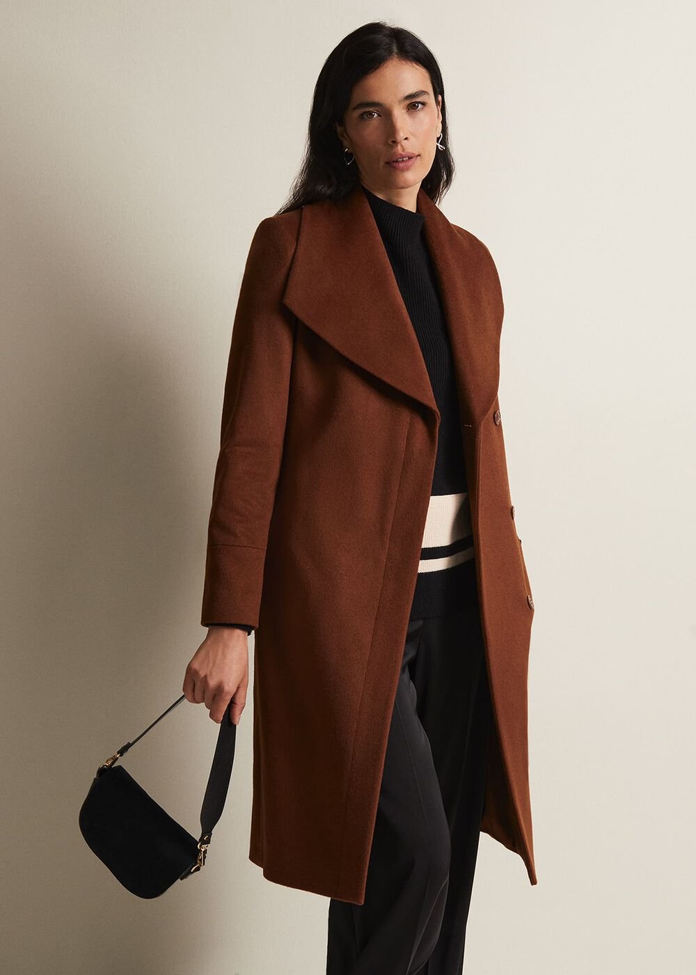 Nicci Wool Belted Coat Tan