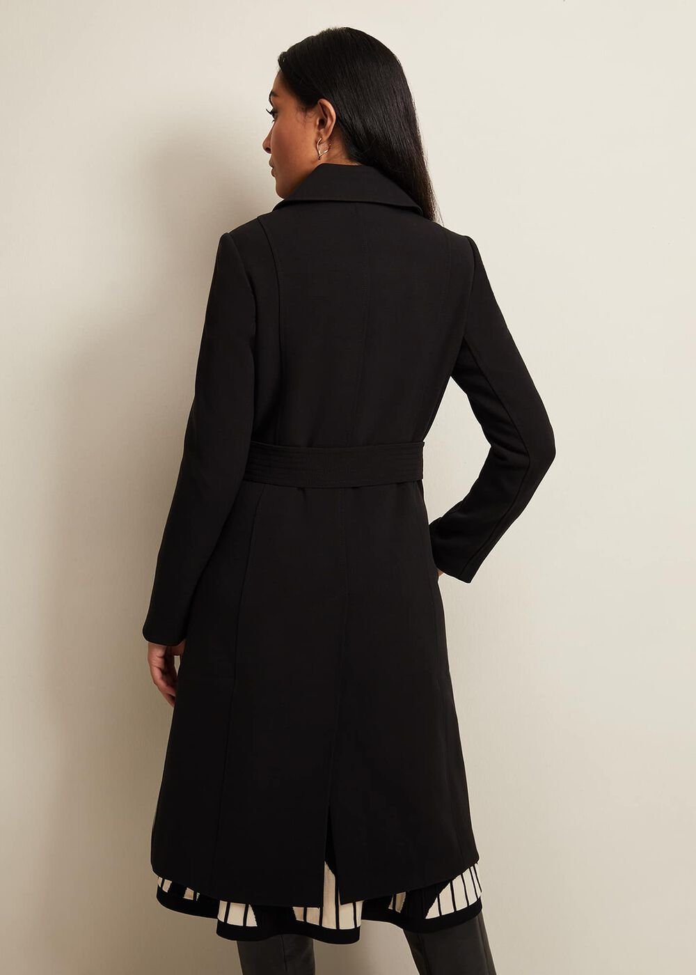 Petite Layana Black Smart Trench Coat Black