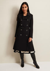 Petite Layana Black Smart Trench Coat Black