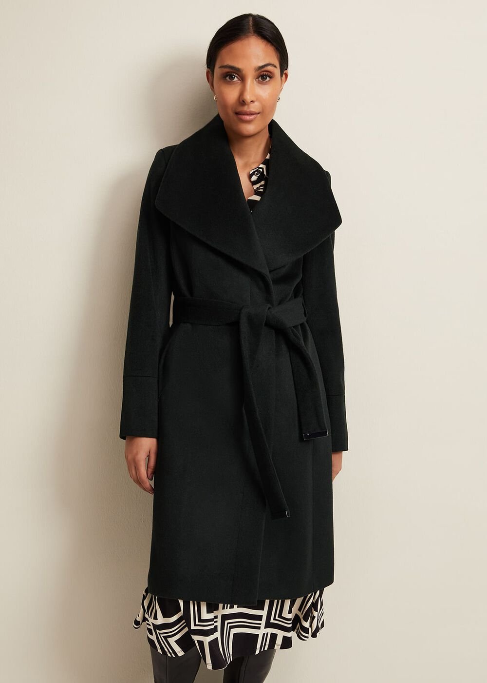 Petite Nicci Dark Green Wool Smart Coat Dark Green