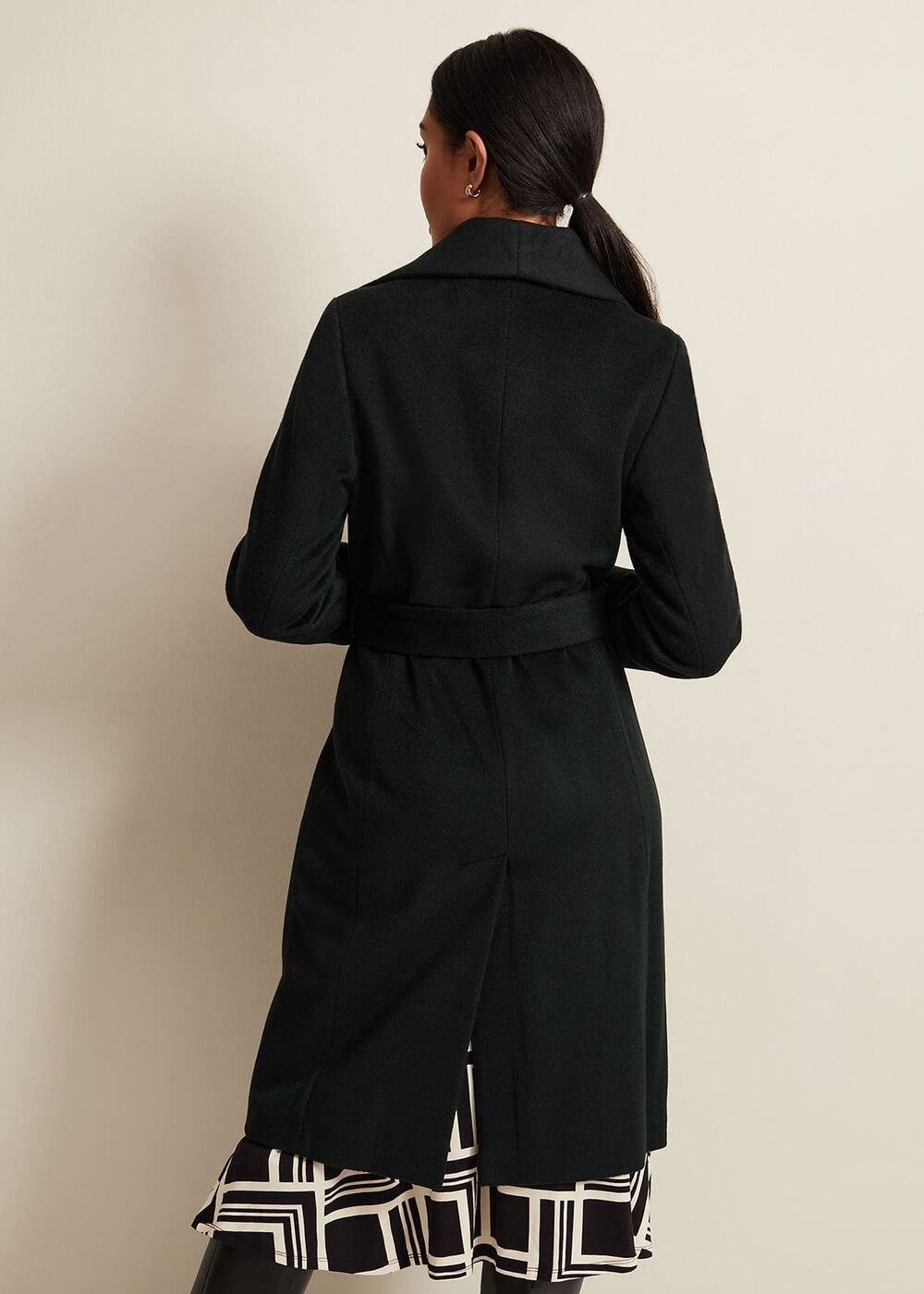 Petite Nicci Dark Green Wool Smart Coat Dark Green
