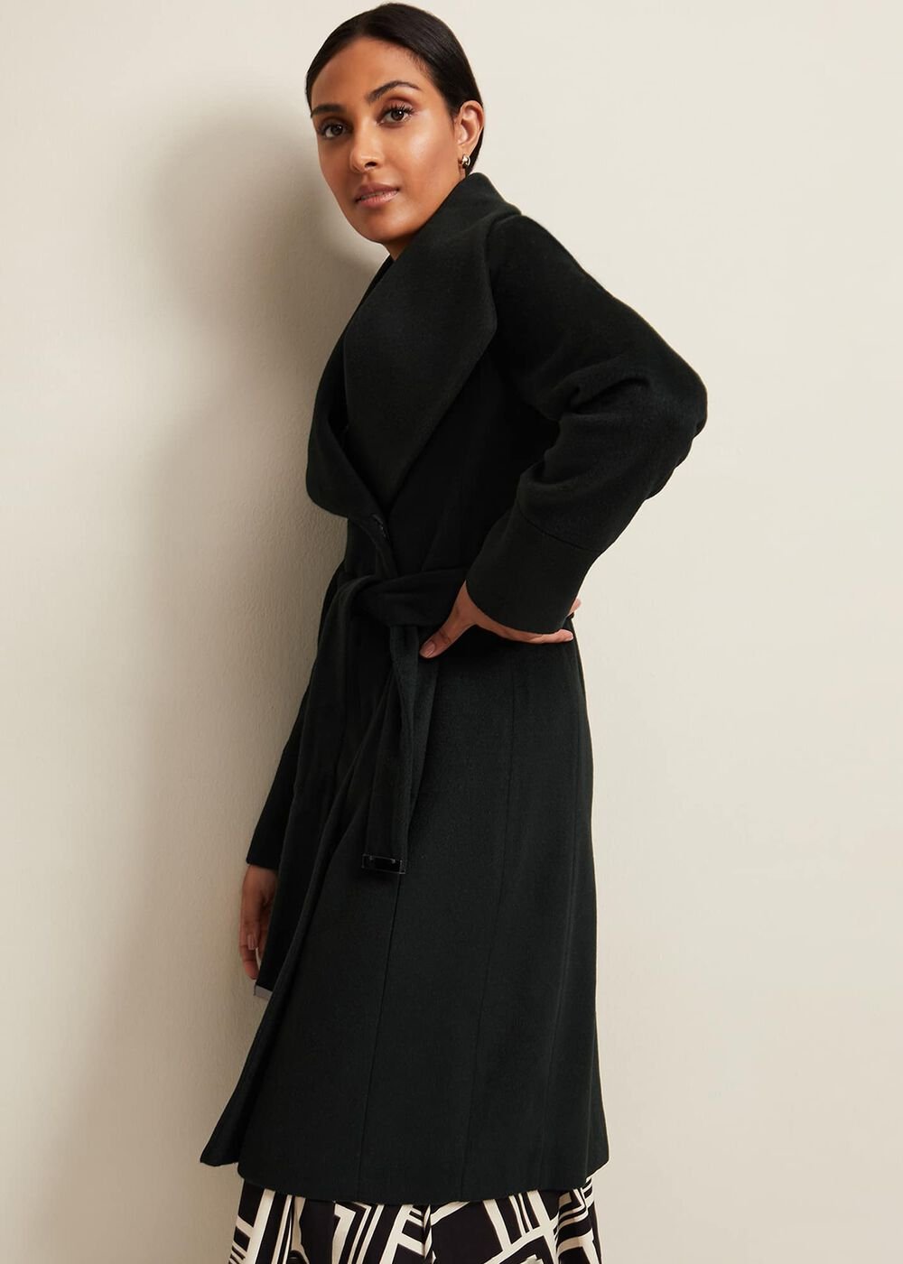 Petite Nicci Dark Green Wool Smart Coat Dark Green