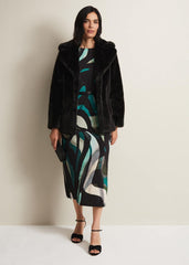 Megan Black Faux Fur Coat Black