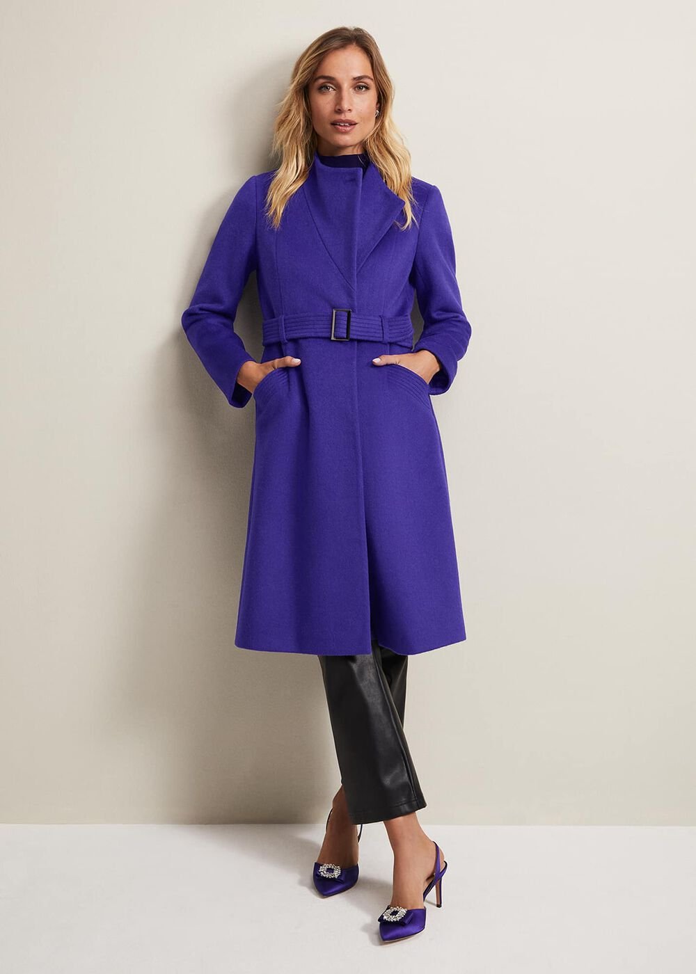 Susanna Purple Wool Coat Purple