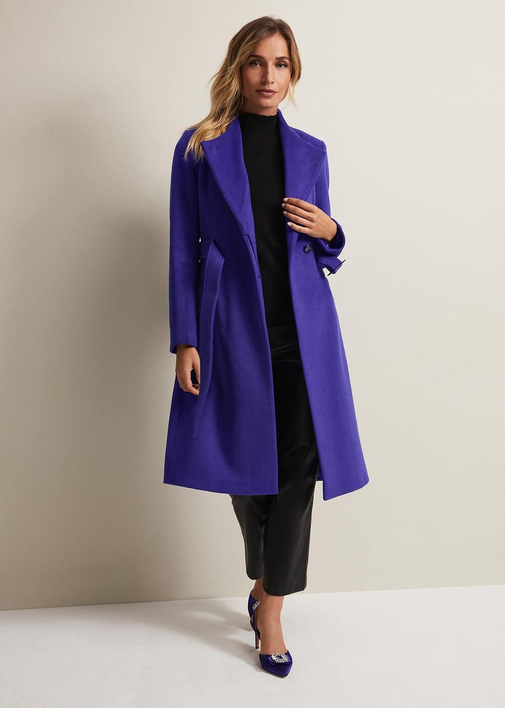 Susanna Purple Wool Coat Purple