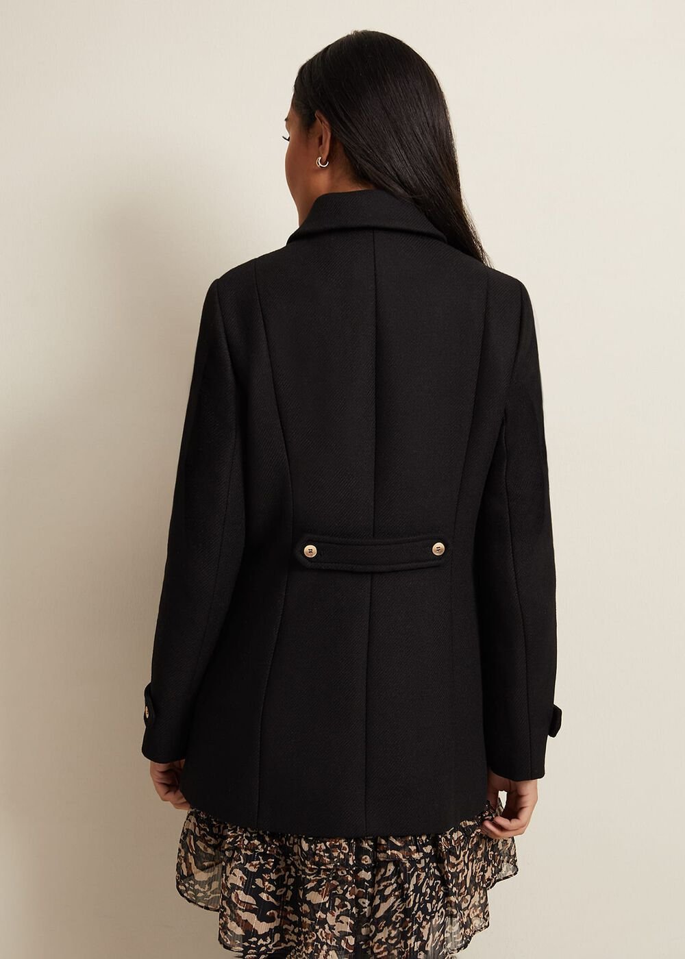 Petite Aurelie Wool Smart Peacoat Black