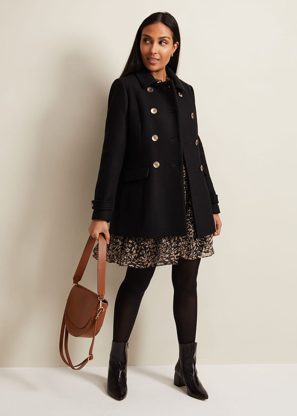 Petite Aurelie Wool Smart Peacoat Black