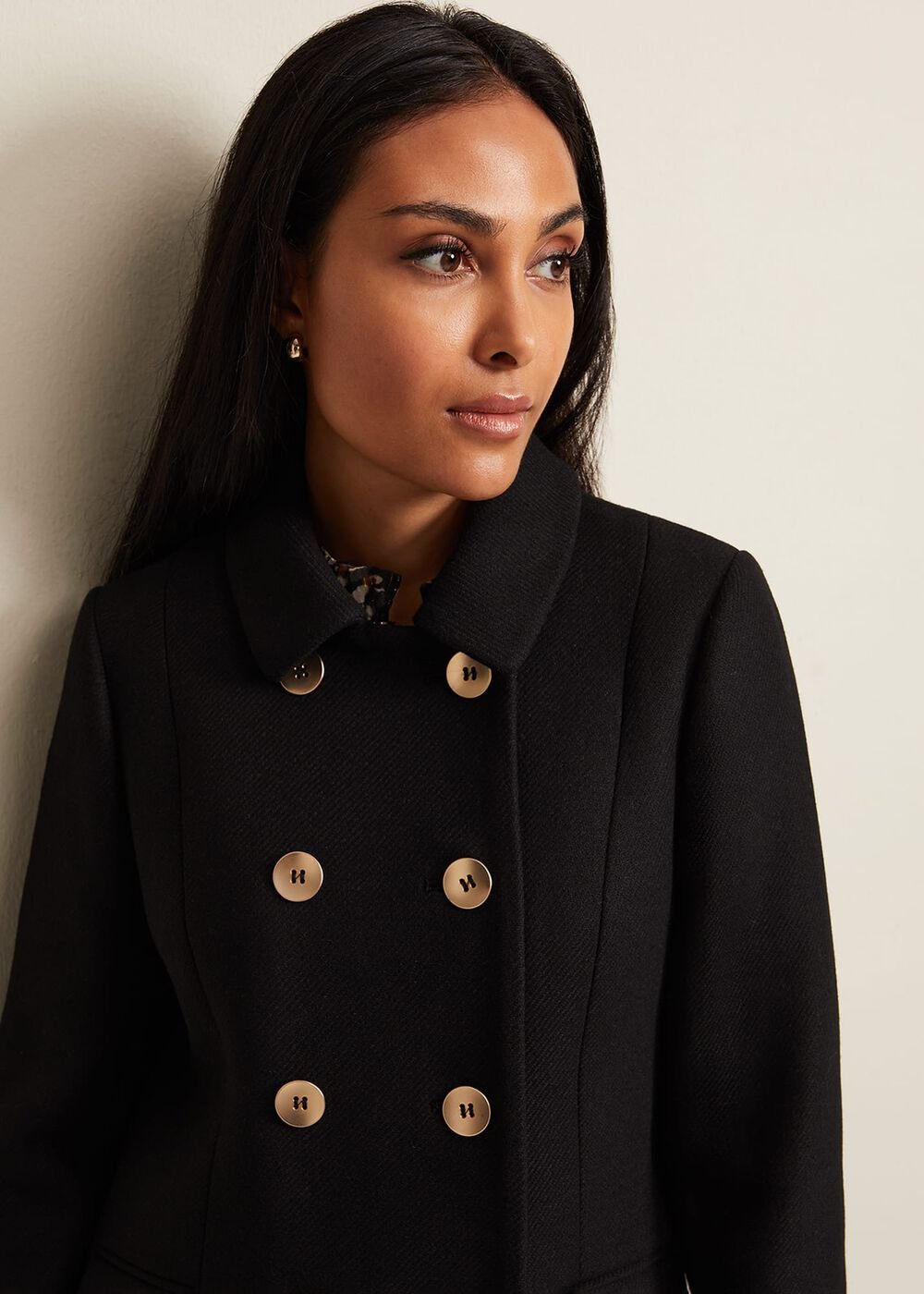 Petite Aurelie Wool Smart Peacoat Black