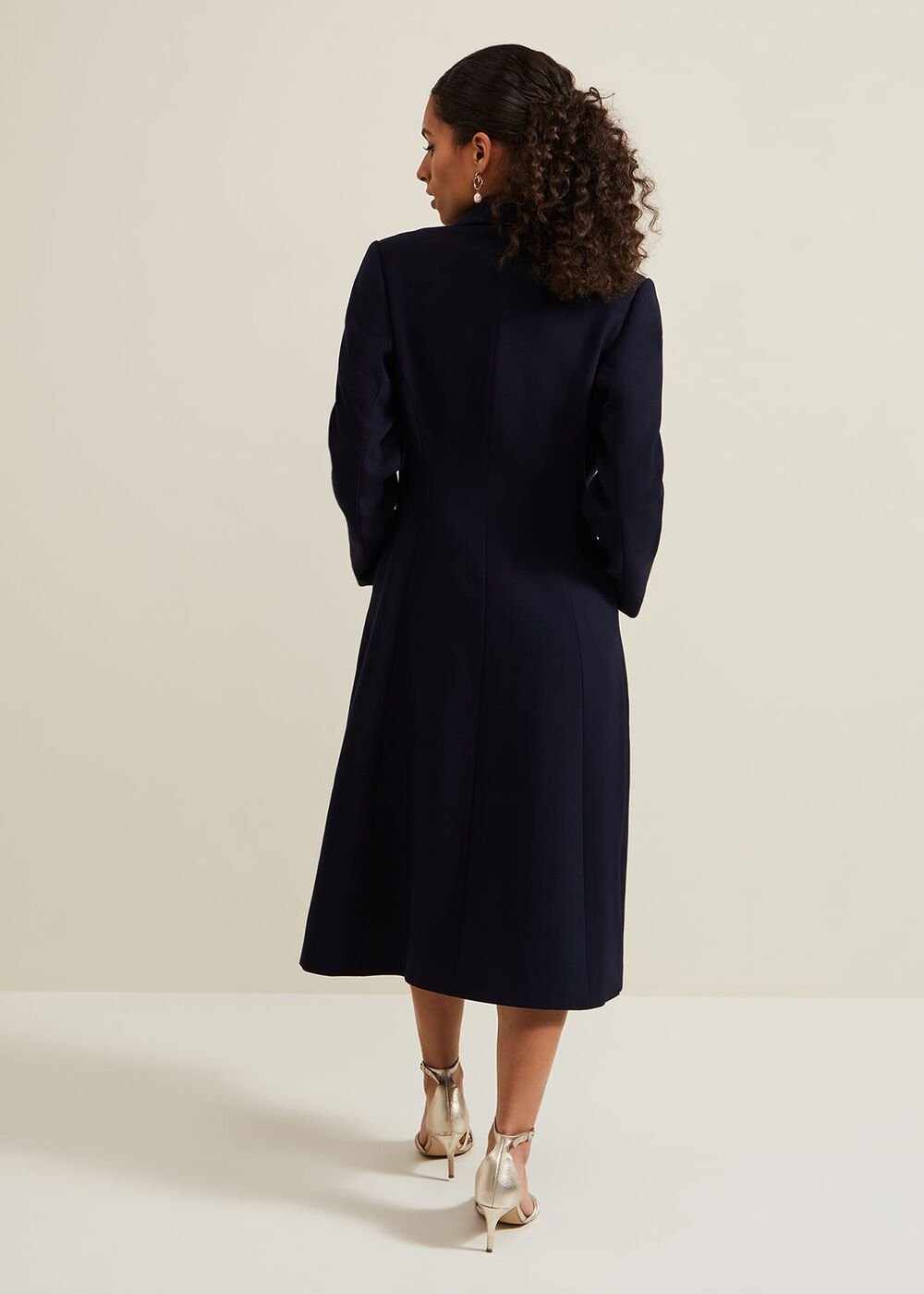 Petite Juliette Crepe Coat Navy