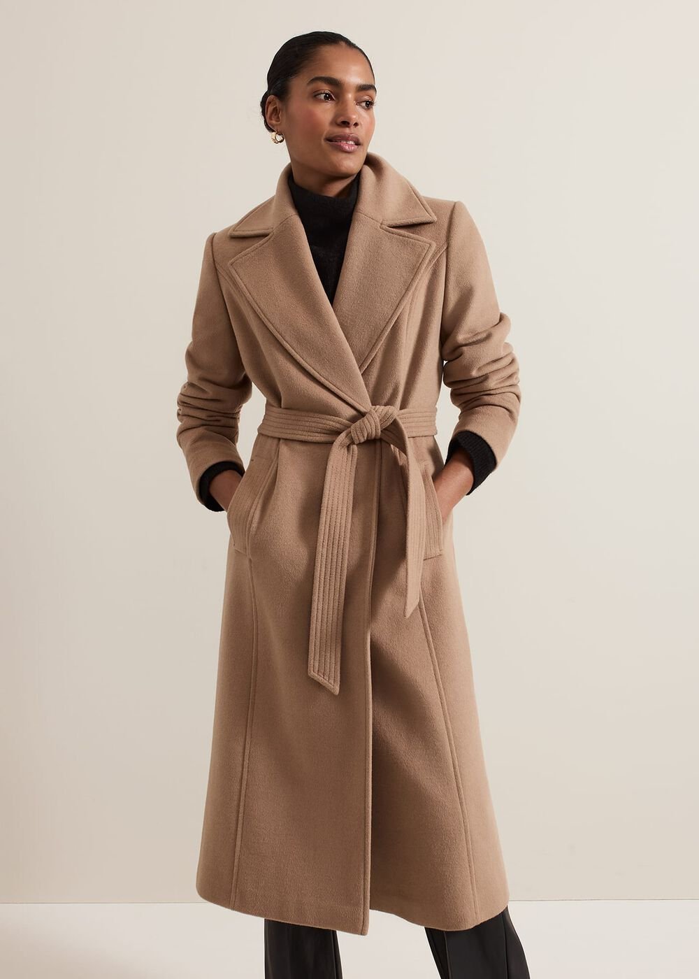 Livvy Wool Camel Trench Coat Camel