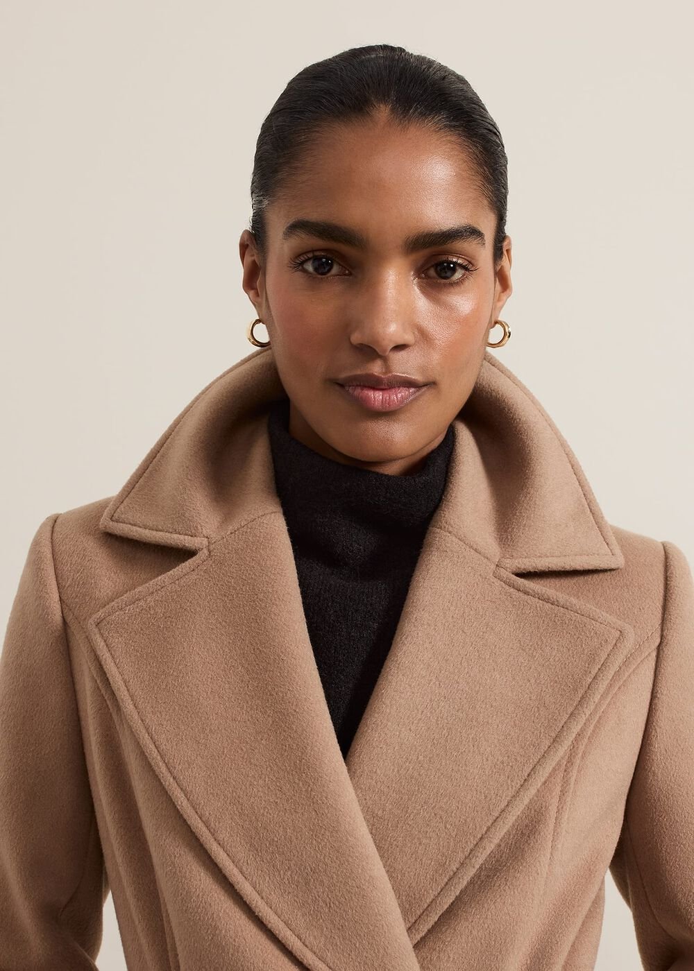 Livvy Wool Camel Trench Coat Camel