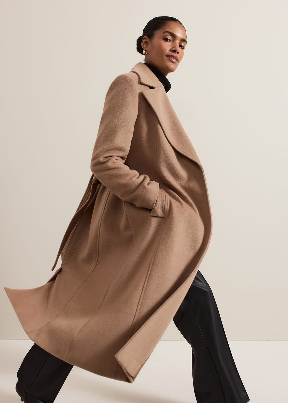 Livvy Wool Camel Trench Coat Camel