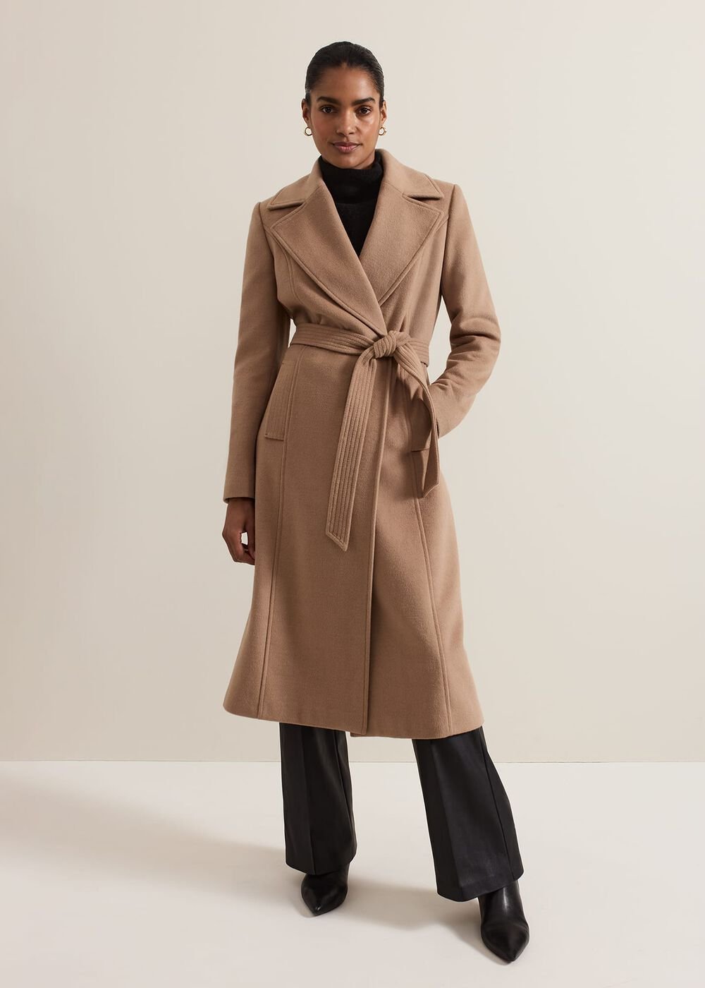 Livvy Wool Camel Trench Coat Camel