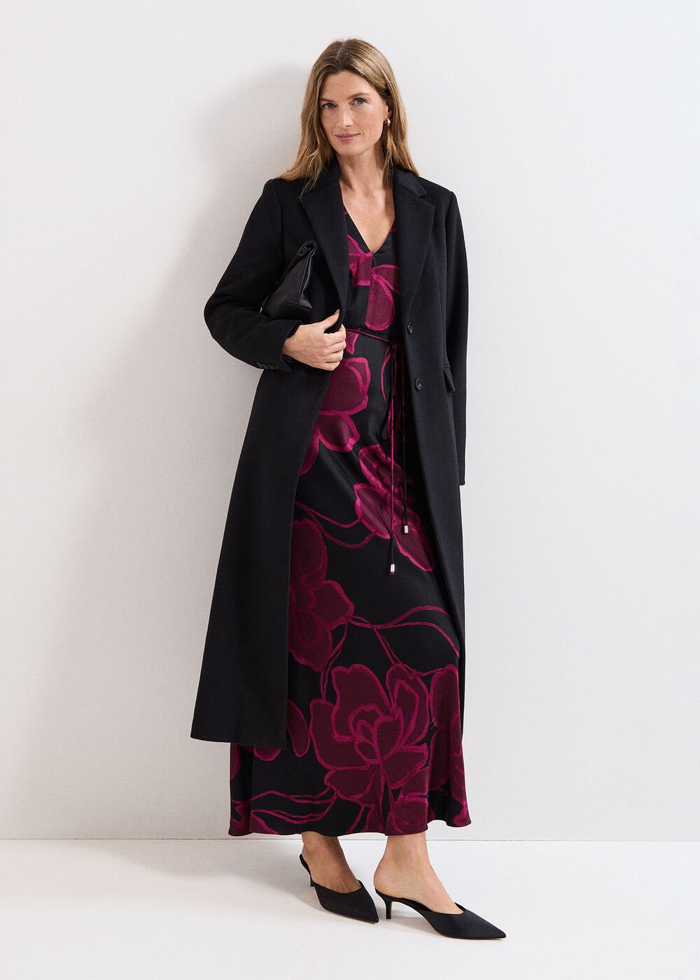 Lydia Long Wool Coat Black