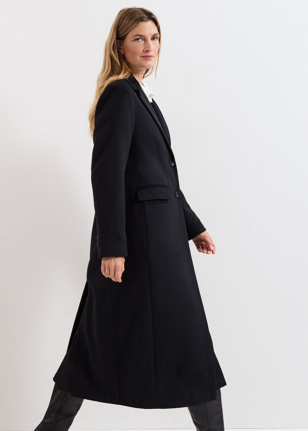 Lydia Long Wool Coat Black